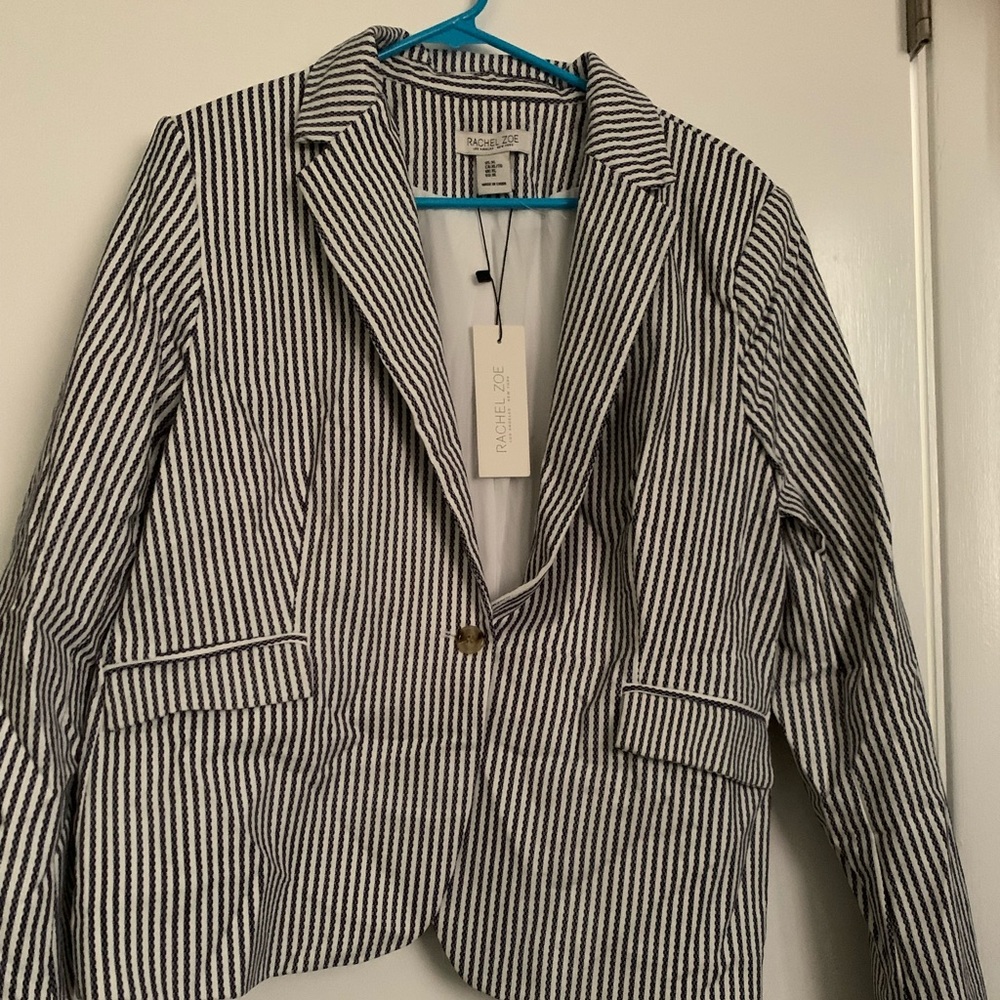 Rachel Zoe Black & White Striped Blazer